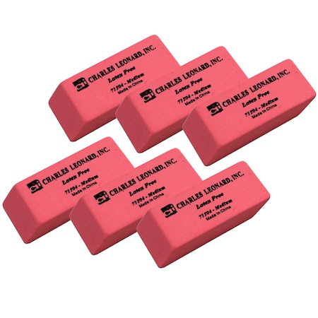 Charles Leonard Medium Synthetic Pink Wedge Erasers, PK144 71504